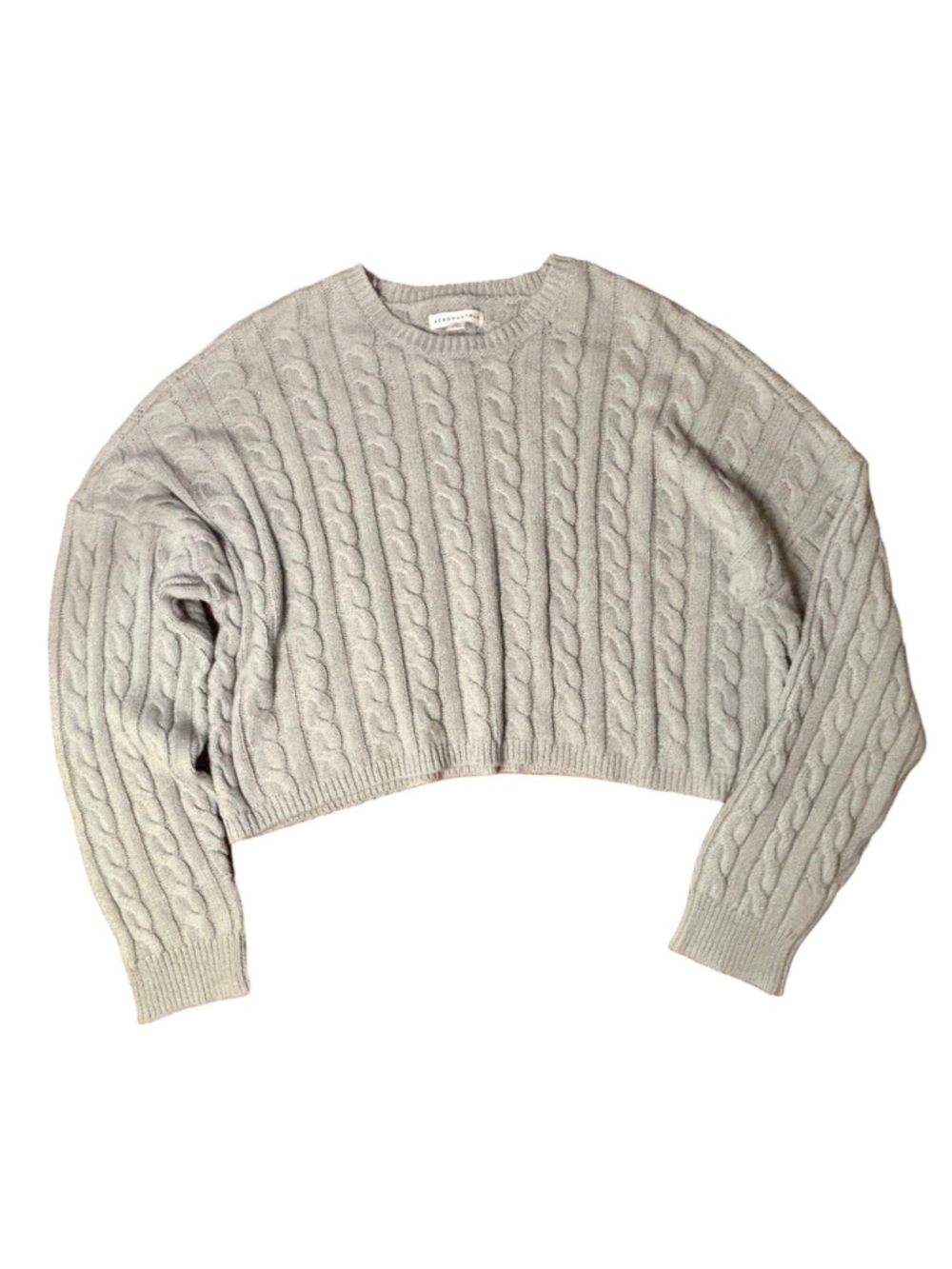 Aeropostale XXL Gray Cable Knit Sweater Oversized Cotton Blend Pullover